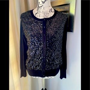Camellia Black Sequin Sweater- Size M